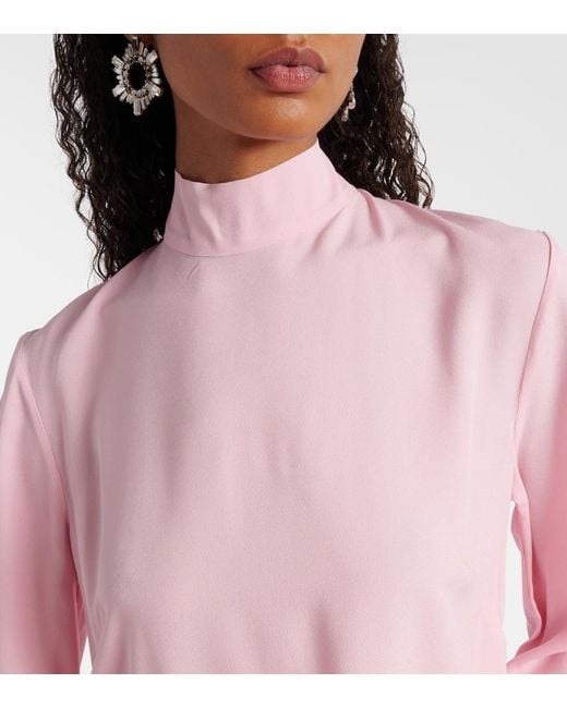 Taller Marmo Pink Gina Crepe Cady Midi Dress