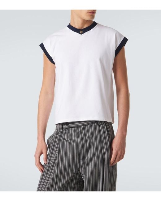 Versace White Medusa Cotton-Blend Jersey T-Shirt for men