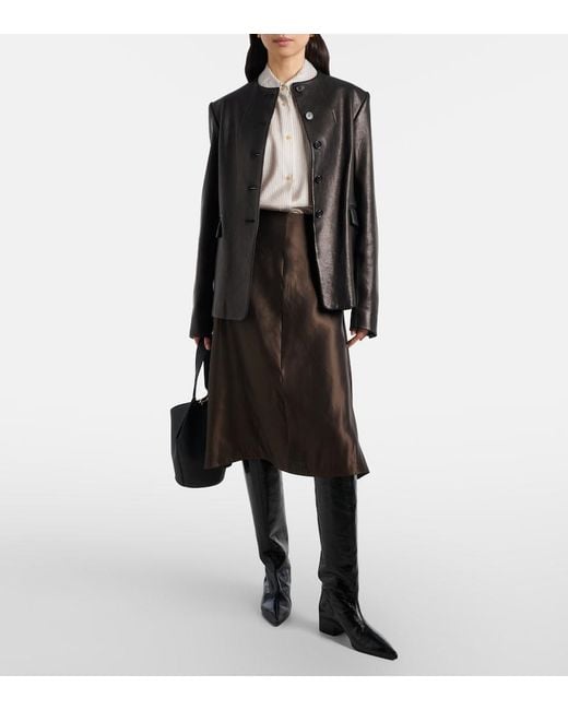 Khaite Black Andee 40 Leather Knee-High Boots