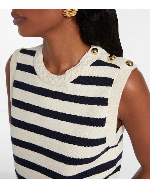 FRAME Blue The Harbor Cotton-Blend Sweater Vest