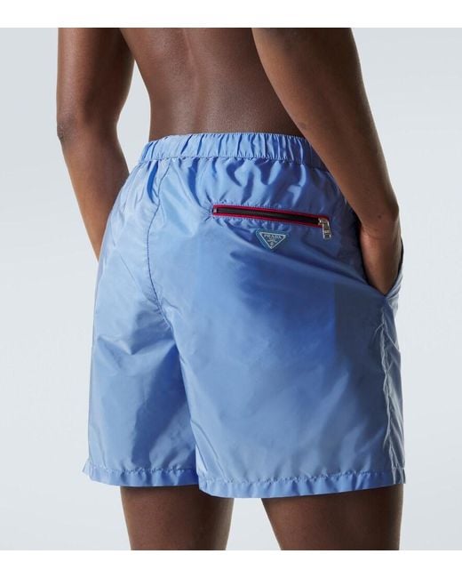 Prada Blue Re-Nylon Swim Trunks for men