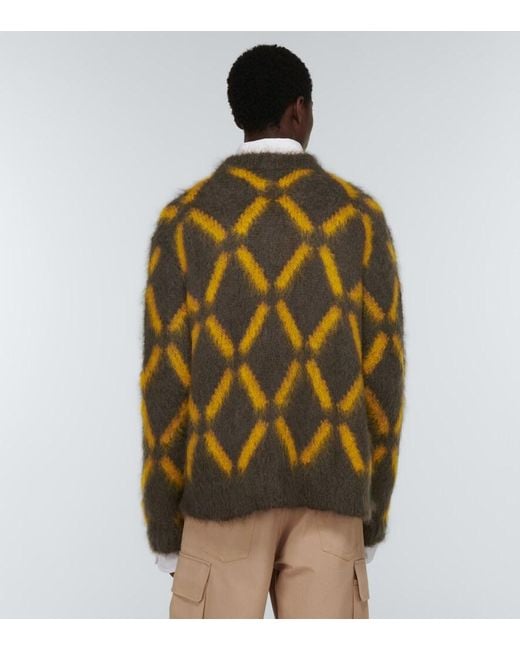 Marni Brown Intarsia Mohair-Blend Sweater for men