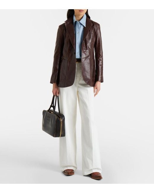 Polo Ralph Lauren Brown Leather Blazer