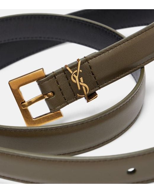 Cinturon Cassandre De Piel Saint Laurent de color Green