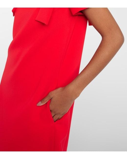 Vestido corto de crepe con lazos Carolina Herrera de color Red