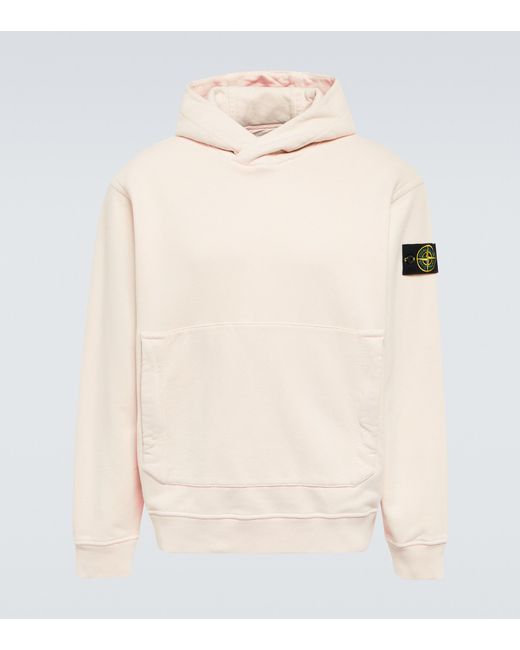 Stone Island Cotton Fleece Hoodie in Pink (Natural) for Men | Lyst