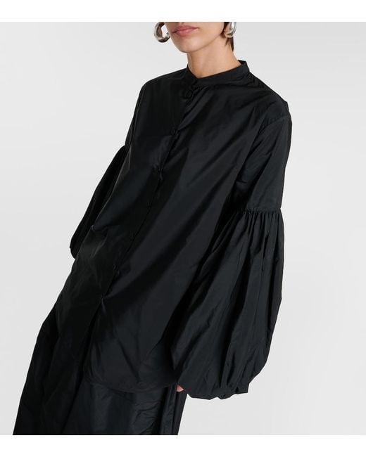 Jil Sander Black Puff-Sleeve Blouse