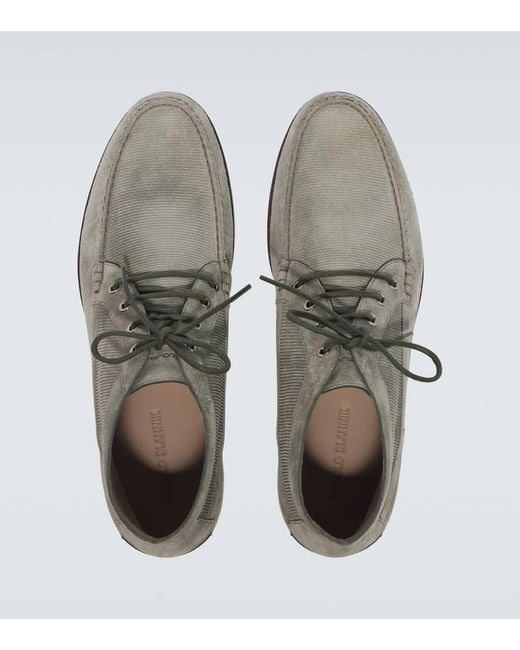 Manolo Blahnik Gray Rhinebeck Suede Desert Boots for men