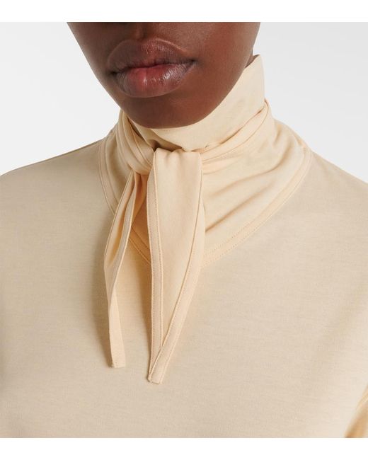 Lemaire Natural Cotton Jersey Turtleneck Top