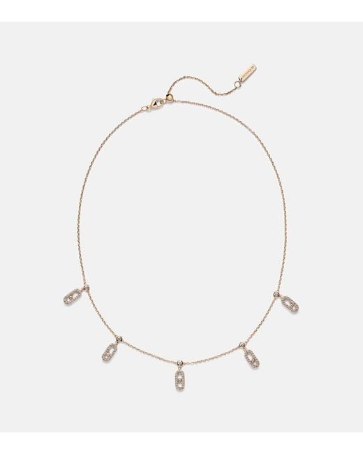 Messika White Move Uno 18Kt Rose Choker With Diamonds
