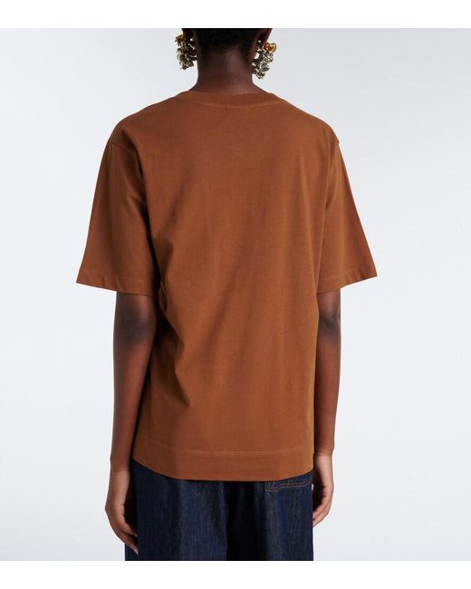 Dries Van Noten Brown Cotton Jersey T-Shirt