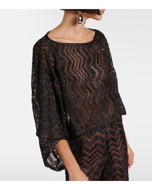 Missoni Black Zigzag Sequined Top