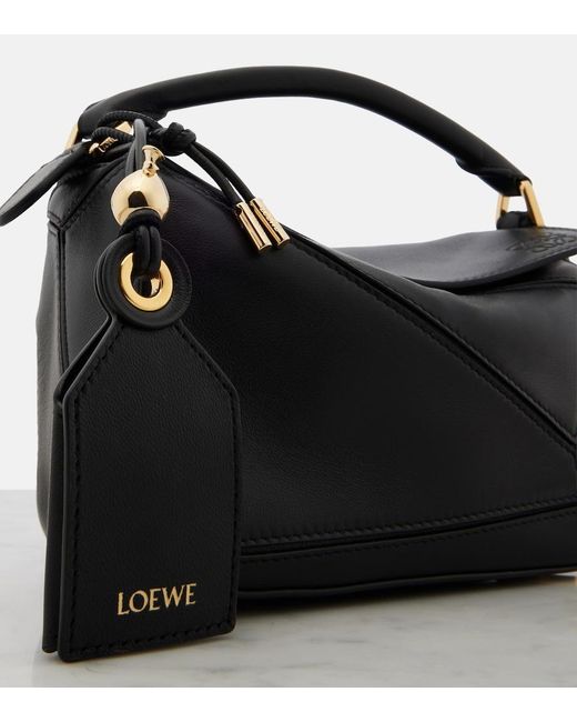 Borsa Featherlight Puzzle Mini di Loewe in Black