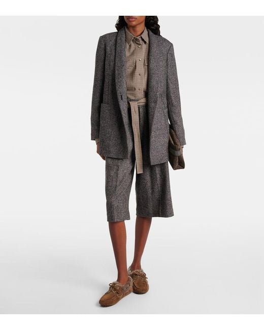 Brunello Cucinelli Brown Mokassins Monili Aus Veloursleder