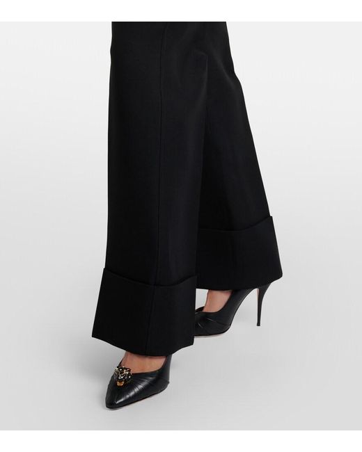 Valentino Black Crepe Couture Wide-Leg Pants