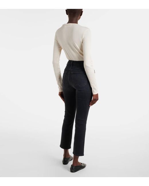 FRAME Blue The Pencil Crop Slim Jeans