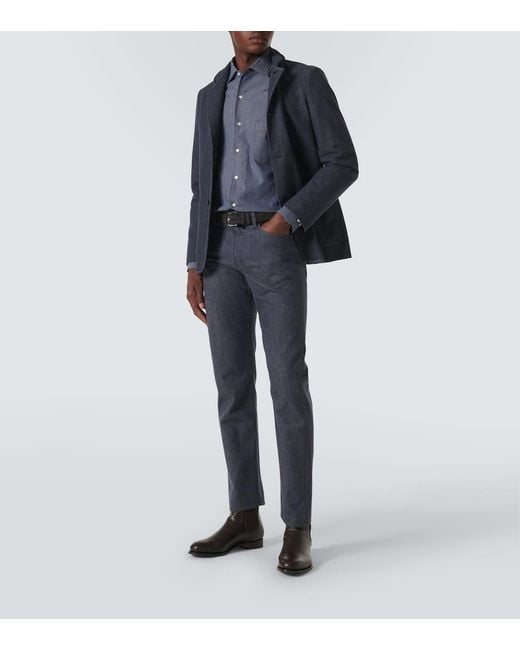 Camisa Andre De Chambray Loro Piana de hombre de color Blue