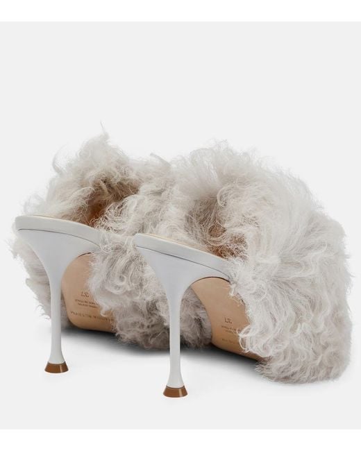 Magda Butrym Gray Pantoletten Mit Shearling