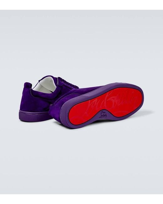 Sneakers Louis Junior Spikes di Christian Louboutin in Purple da Uomo