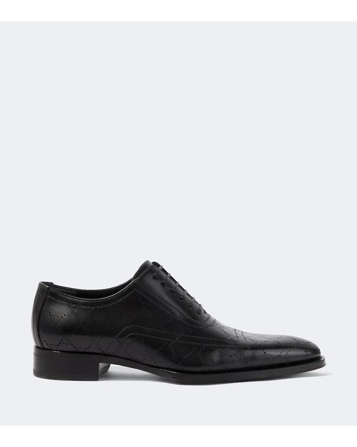 Gucci Black Gg Leather Derby Shoes for men