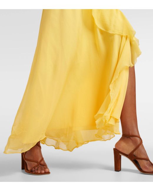 Polo Ralph Lauren Yellow Ruffled Maxi Dress