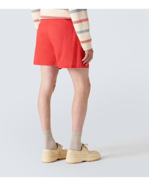 Bode Bedruckte Shorts Monday aus Baumwolle in Red für Herren