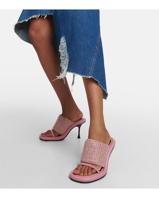 J.W. Anderson Pink Bumper-Tube Embellished Mules