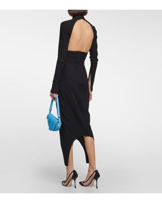 Patou Black Cutout Jersey Midi Dress