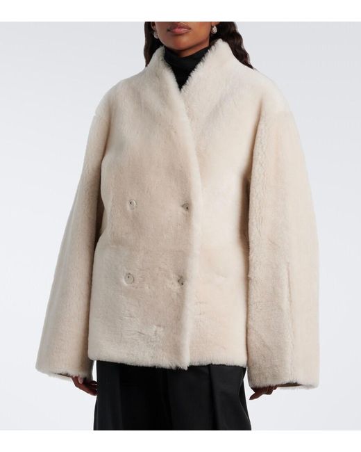 Loulou de Saison White Catherine Reversible Shearling Jacket