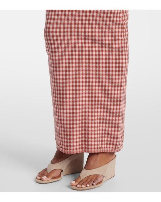 Alaïa Red Vichy Knit Dress