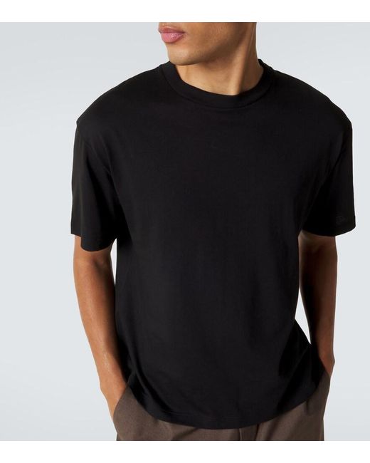 The Row Black Madoc Cotton Jersey T-Shirt for men