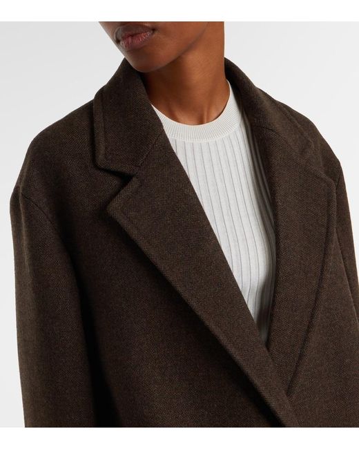 Jil Sander Brown Oversize-Mantel Aus Wolle