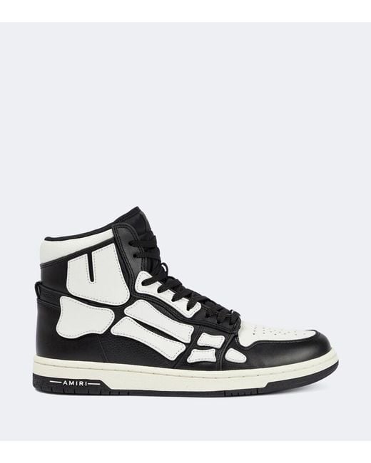 Amiri White Skeleton High-Top Leather Sneakers for men