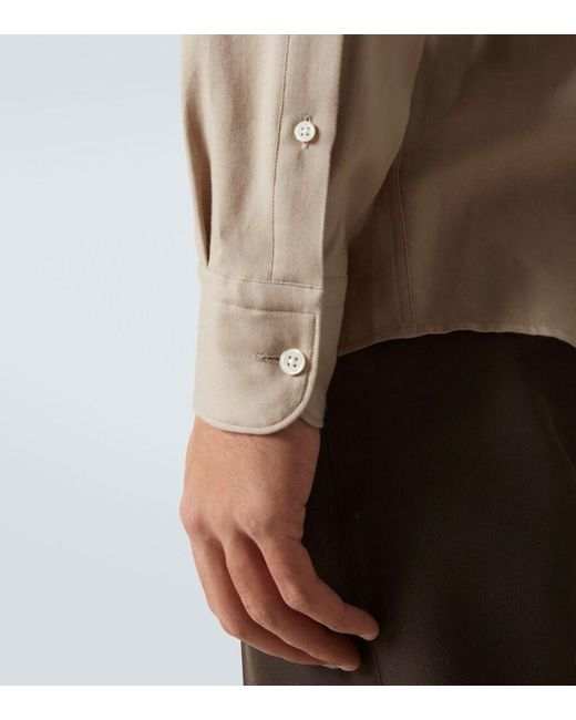 Zegna Natural Cotton And Cashmere Shirt for men