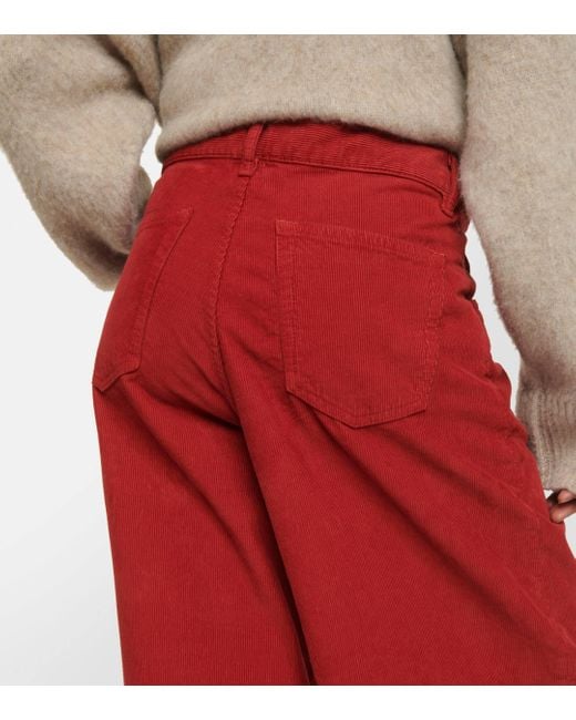 Pantalon ample Chan en velours cotele The Row en coloris Red