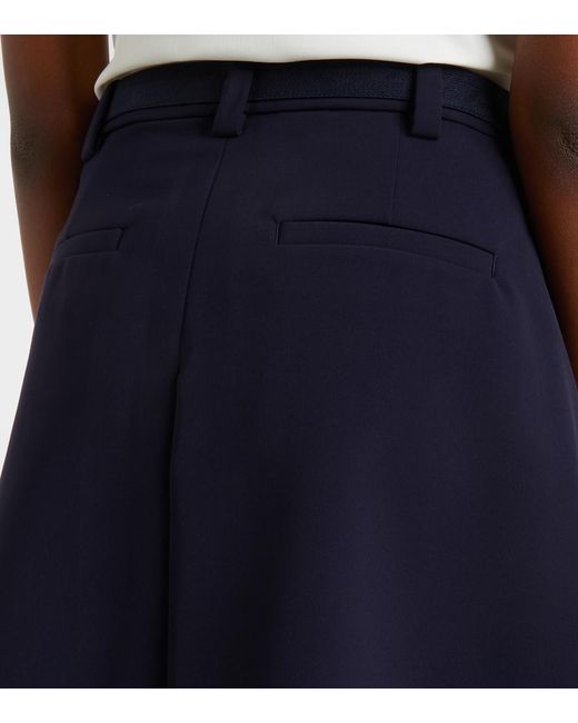 Tory Burch Blue Belted Pleated Miniskirt