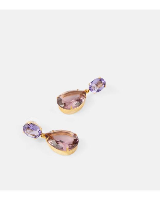 Jennifer Behr Pink Kyra Embellished Drop Earrings