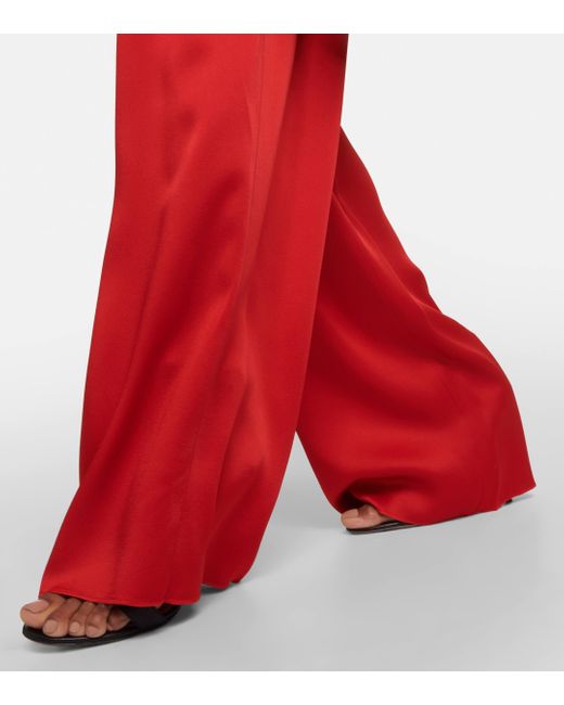 Max Mara Red Pallida Crepe Wide-leg Pants