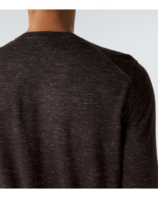 Zegna Gray Silk, Cashmere, And Linen Sweater for men