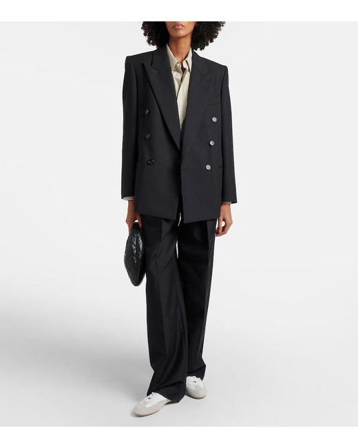 Saint Laurent White Lewis Suede-Trimmed Leather Sneakers