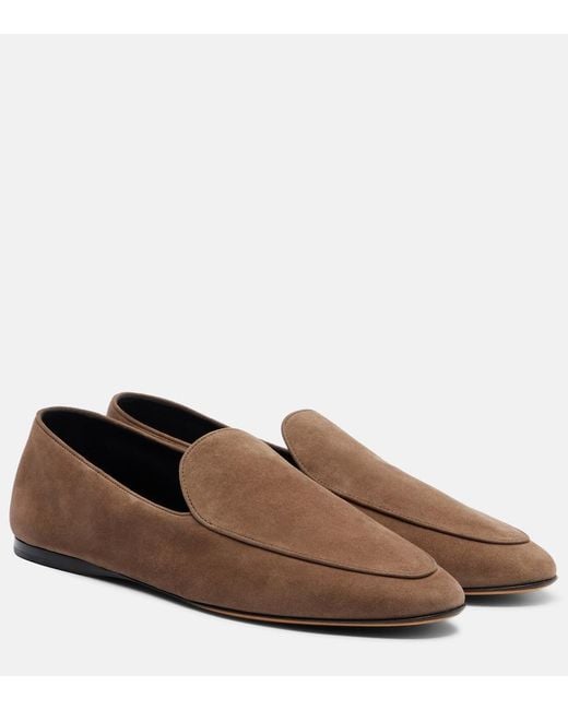 The Row Brown Soft Suede Loafers