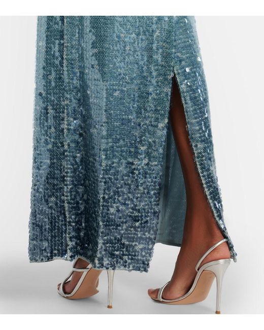 Jonathan Simkhai Blue Leilani Sequined Gown