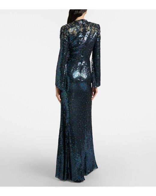 Jenny Packham Blue Zinnia Sequined Gown