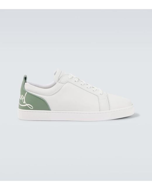Christian Louboutin White Fun Louis Junior Leather Sneakers for men
