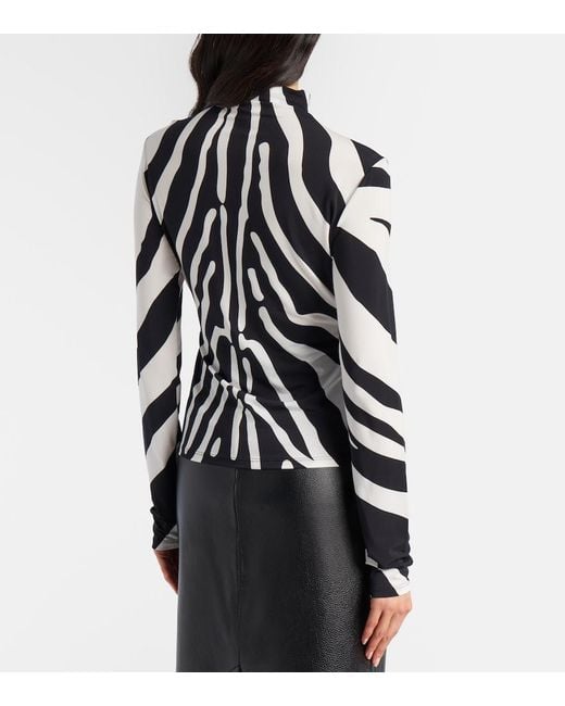 Ferragamo Black Zebra-Print Top