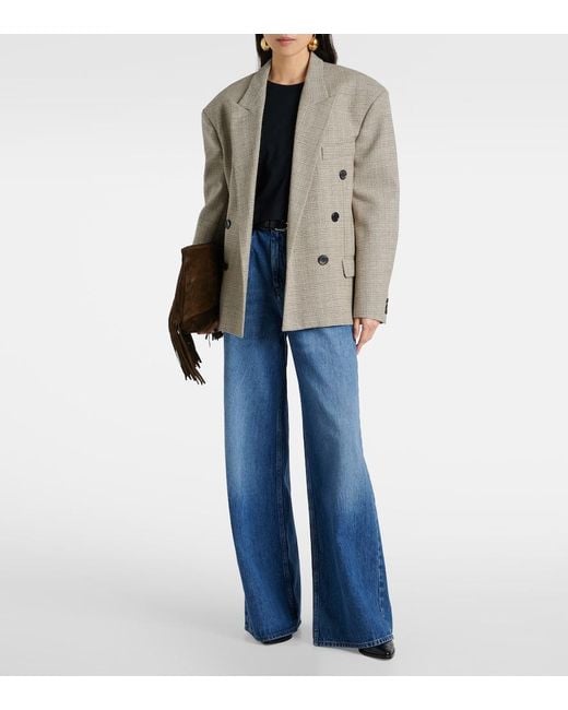 Isabel Marant Blue Zaely Cropped Cotton Jersey T-Shirt