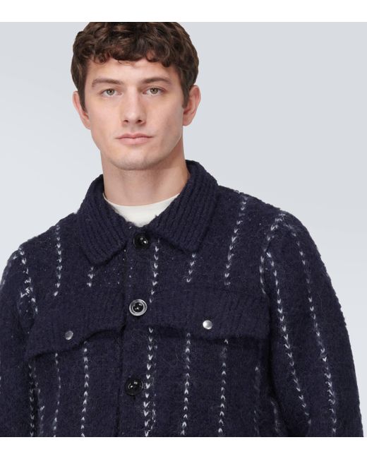 Sacai Blue Wool-blend Blouson Jacket for men