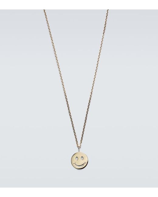 Sydney Evan Halskette Happy Face Aus 14Kt Gelbgold in White für Herren