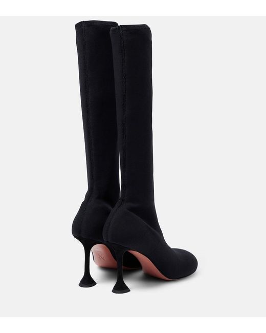 AMINA MUADDI Black Veneda 95 Knee-High Sock Boots