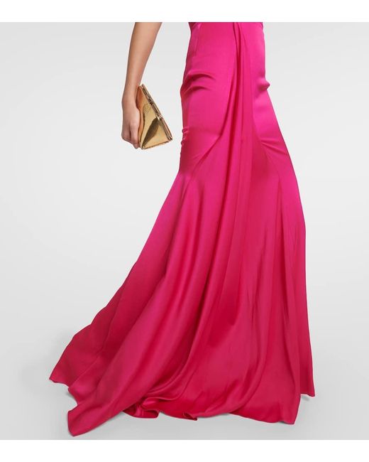 Vestido de fiesta de crepe de saten Alex Perry de color Pink